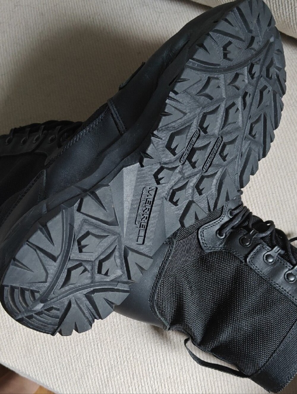 Merrell Men's Moab Black Tactical Lace-Up Boots - Picture 8 of 10